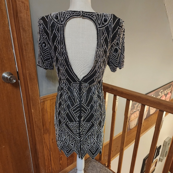 🎈Beautiful Vintage Swello dress heavily beaded size P(4-6) - Picture 3 of 6